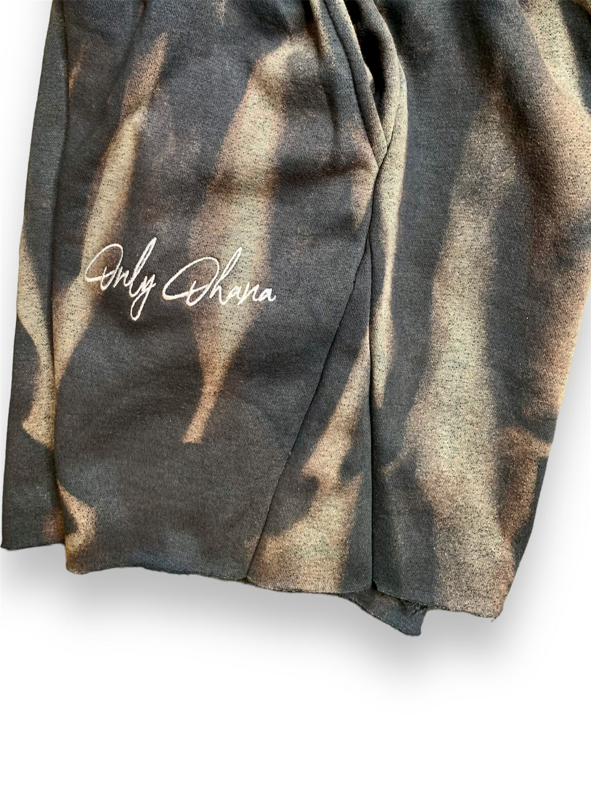 Signature Marble Wash Flare Sweatshorts - Black