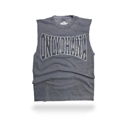 Rhinestone Cut-Off - Vintage Grey