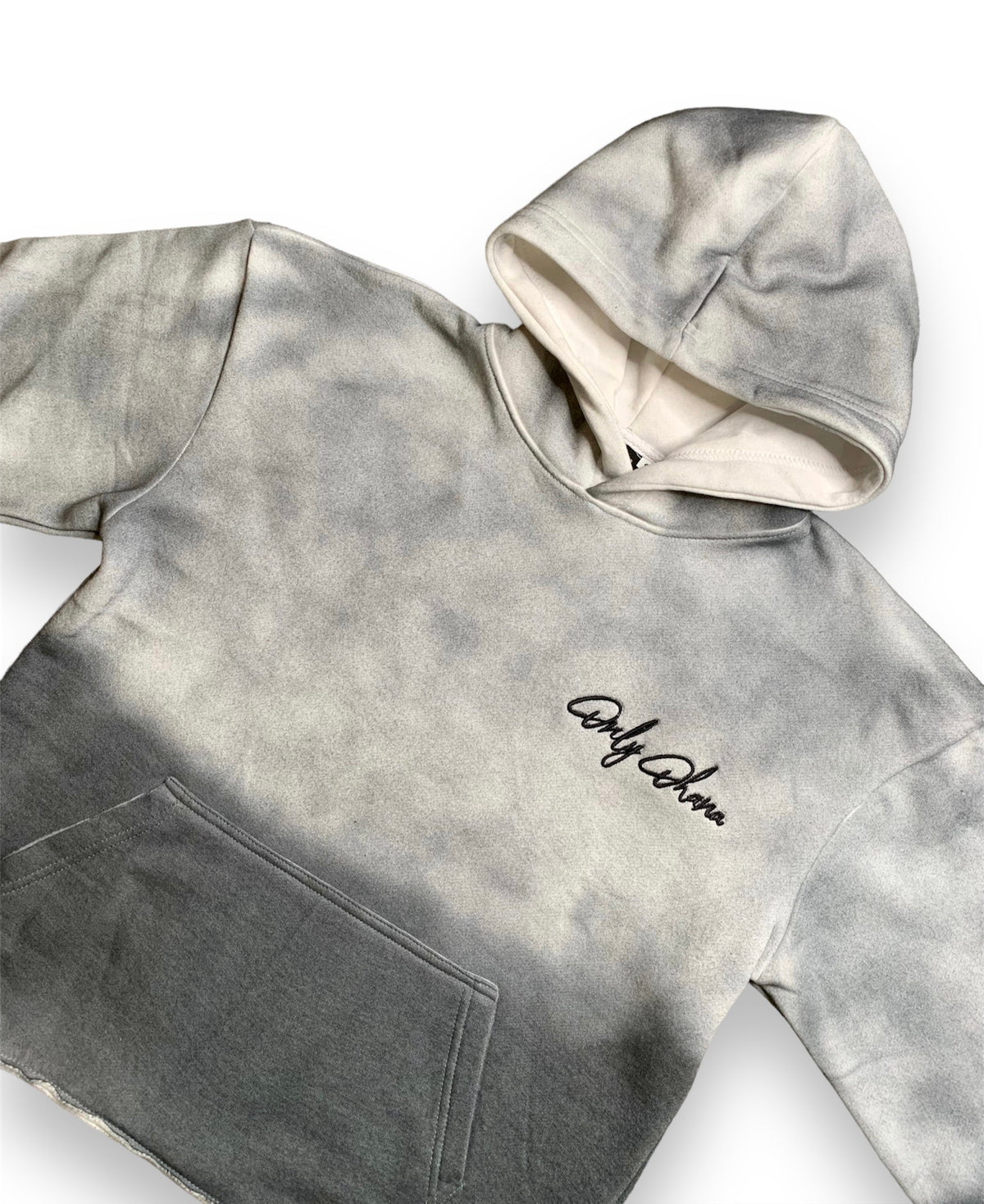 Signature Cropped Pull-Over - Cement Tie Dye