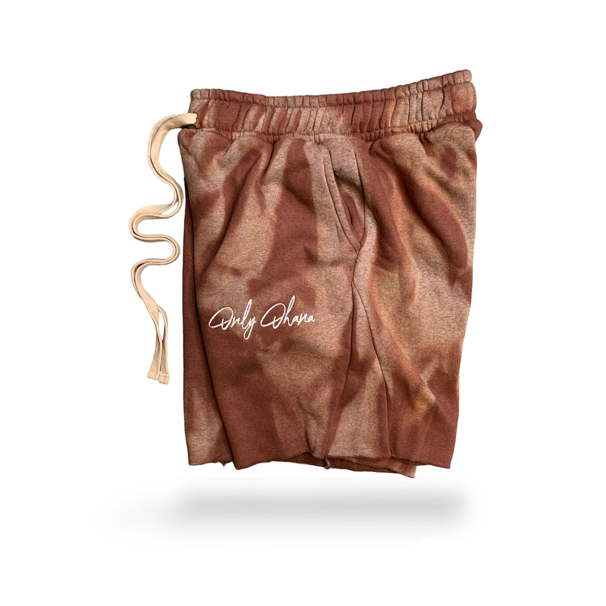 Signature Marble Wash Flare Sweatshorts - Brown