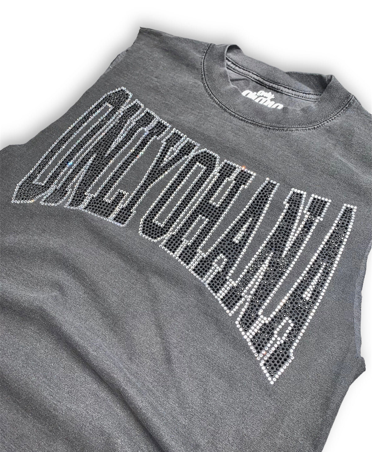 Rhinestone Cut-Off - Vintage Grey