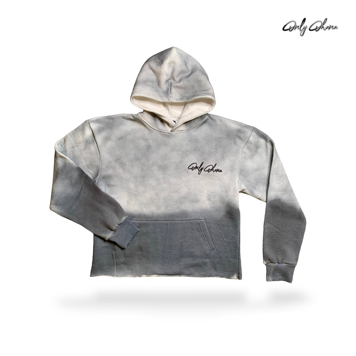 Signature Cropped Pull-Over - Cement Tie Dye