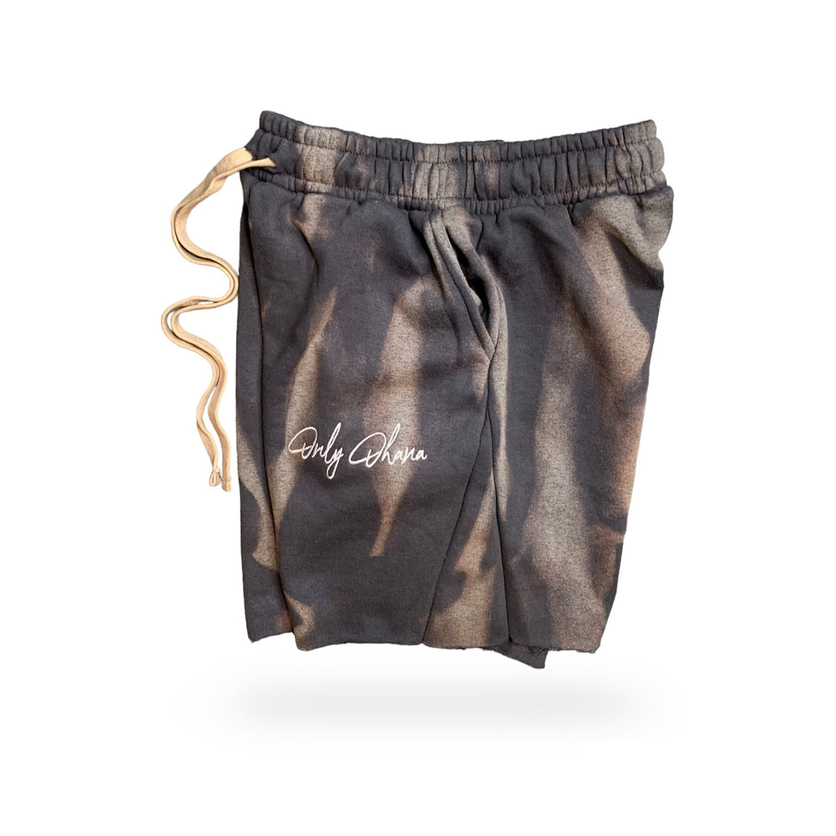 Signature Marble Wash Flare Sweatshorts - Black