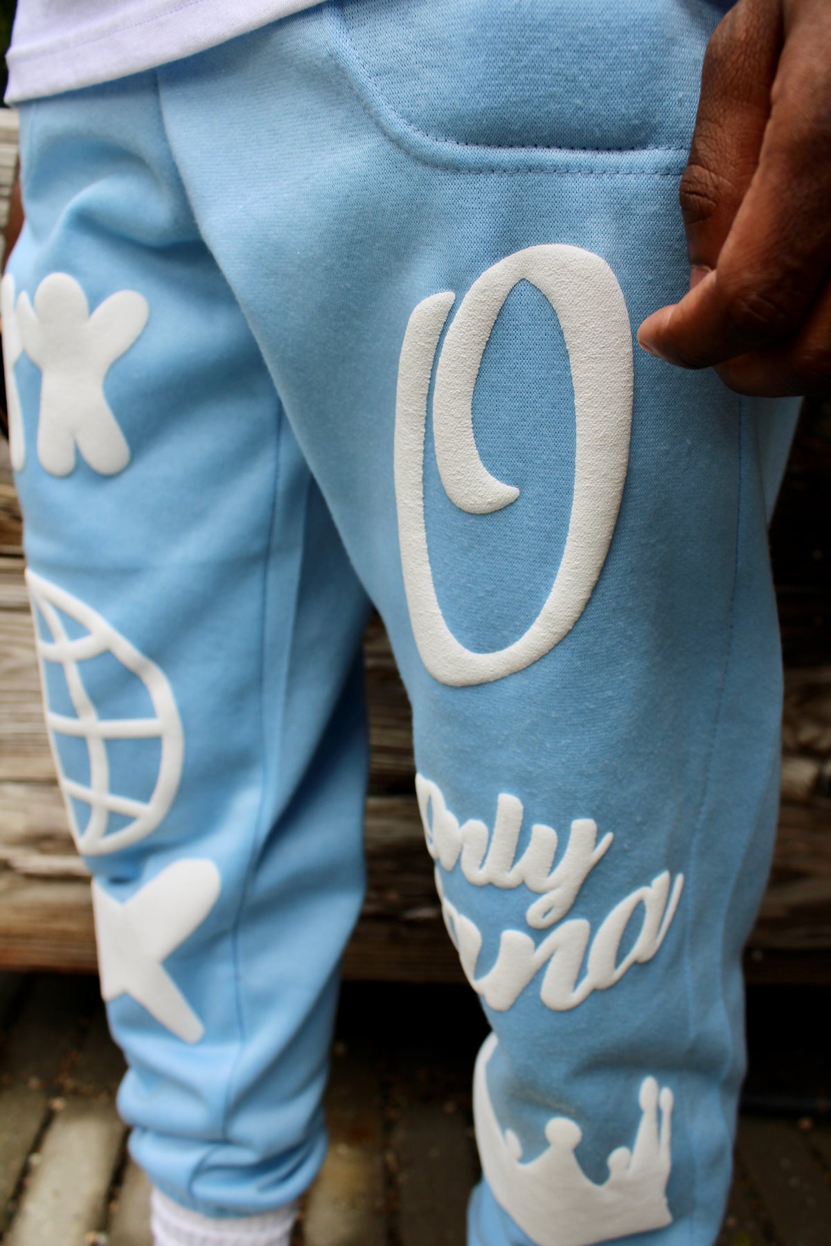 'Think Global' Sweatpant - Baby Blue