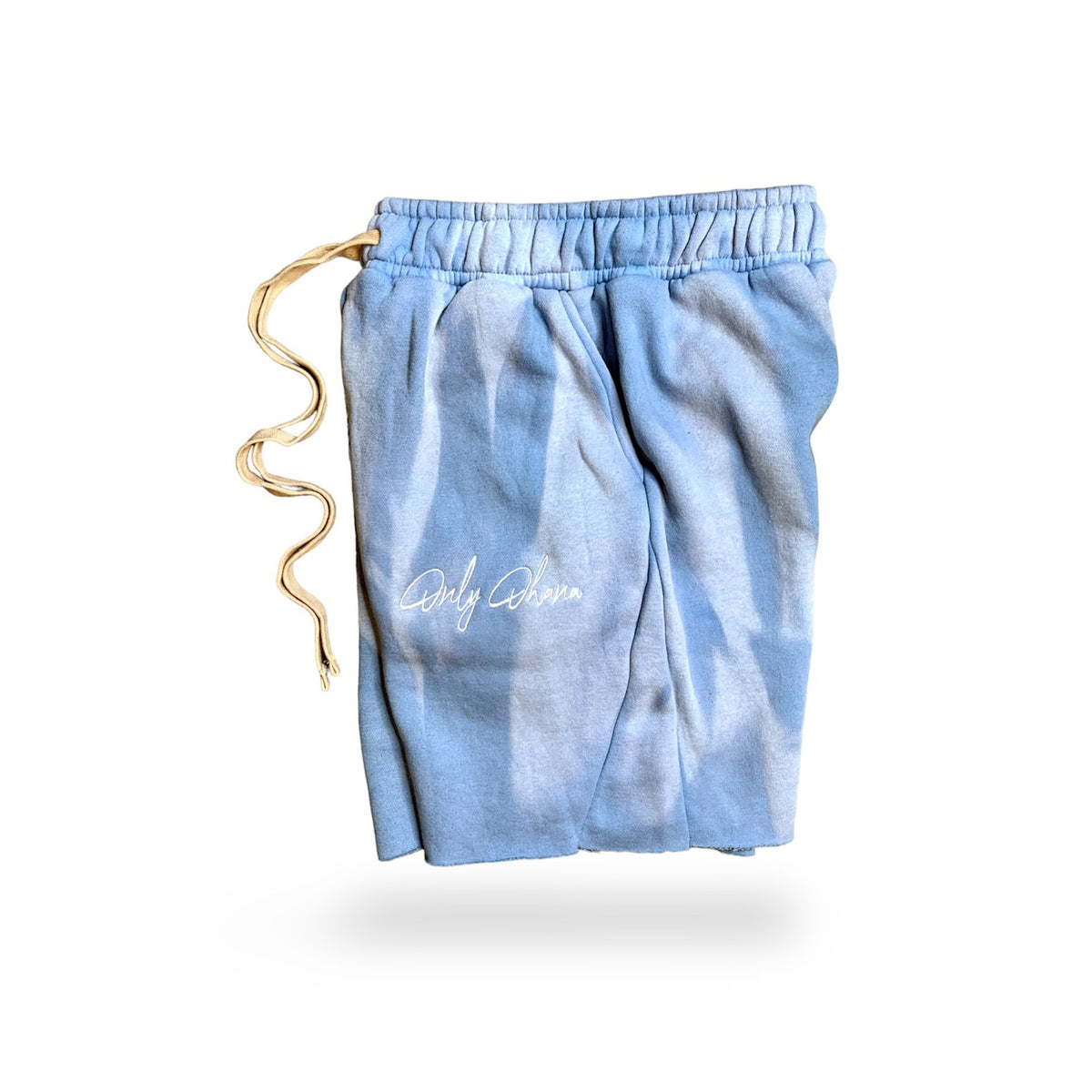 Signature Marble Wash Flare Sweatshorts - Baby Blue